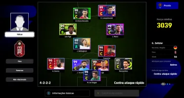 Efootball 2024 conta de pc painel da stean