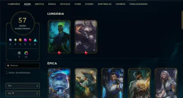 Conta Platina 3 com 110 Champs e 57 Skins +1400 RP