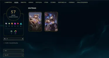 Conta Platina 3 com 110 Champs e 57 Skins +1400 RP
