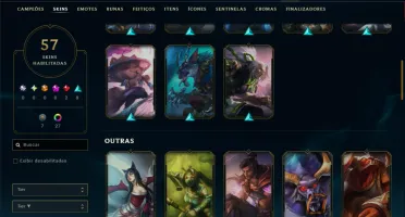 Conta Platina 3 com 110 Champs e 57 Skins +1400 RP