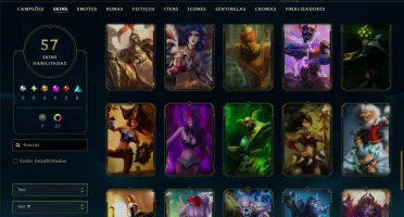 Conta Platina 3 com 110 Champs e 57 Skins +1400 RP