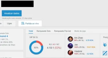 CONTA DIAMANTE 4 80% WINRATE 32 CAMPEÕES