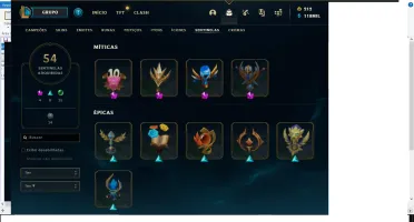 CONTA LEAGUE OF LEGENDS LEVEL 446  403 SKINS 390 ICONES