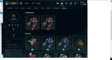 CONTA LEAGUE OF LEGENDS LEVEL 446  403 SKINS 390 ICONES