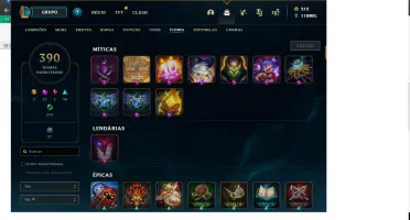 CONTA LEAGUE OF LEGENDS LEVEL 446  403 SKINS 390 ICONES