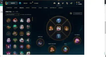 CONTA LEAGUE OF LEGENDS LEVEL 446  403 SKINS 390 ICONES