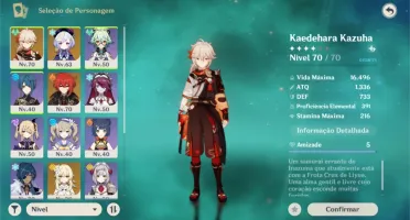Ar 41 , Kazuha c1 , Diluc e qiqi