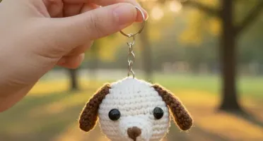 Chaveiro Cãozinho Amigurumi