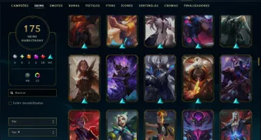 Ouro 2 com TODOS os Champs e 175 Skins ( MID / ADC / JG )