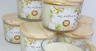 Vela Aromática Safari Maternidade Aniversário