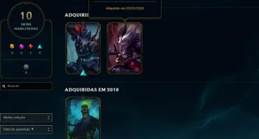 Conta lvl Gold 3 - 55 campeões - 10 skins