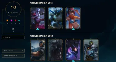Conta lvl Gold 3 - 55 campeões - 10 skins