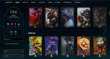 Ouro 4 com 155 Champs e 156 Skins + 30 Cromas