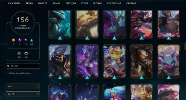 Ouro 4 com 155 Champs e 156 Skins + 30 Cromas