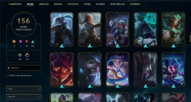 Ouro 4 com 155 Champs e 156 Skins + 30 Cromas