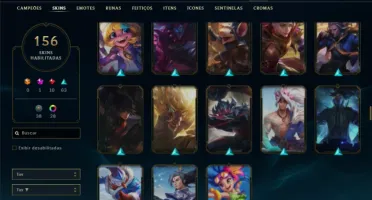 Ouro 4 com 155 Champs e 156 Skins + 30 Cromas