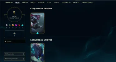 Unranked com 30 Champs e 2 Skins