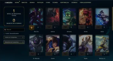 Unranked com 30 Champs e 2 Skins