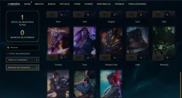 Unranked com 30 Champs e 2 Skins