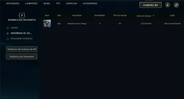 Unranked com 30 Champs e 2 Skins