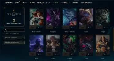 Unranked com 30 Champs e 2 Skins