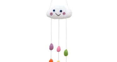 Móbile Amigurumi Chuva de Cores com Nuvem