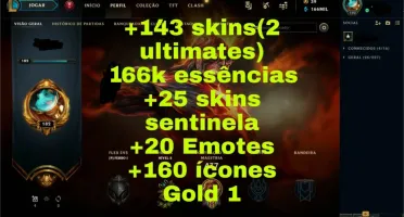 Conta League of Legends - Gold 1 + 143 skins