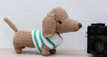 Cachorro Linguicinha em Amigurumi