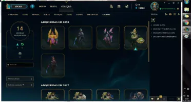 CONTA LEAGUE OF LEGENDS PLATINA 134 SKINS (4 ULTIMATE)