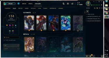 CONTA LEAGUE OF LEGENDS PLATINA 134 SKINS (4 ULTIMATE)
