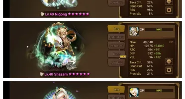 Conta Summoners War com 73 Nat5* e 3ld 5*