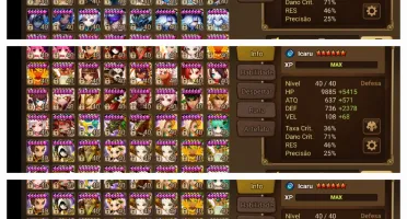 Conta Summoners War com 73 Nat5* e 3ld 5*