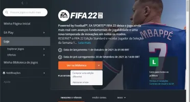 CONTA ORIGIN COM FIFA 22