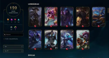 Vendo Conta LOL Diamante 4, Com 120 Skins +118 Champs