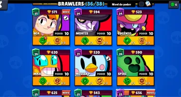 Brawl stars nvl 194 36 brawl, muitos nvl max, 20k de troféus