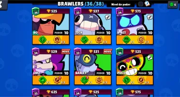 Brawl stars nvl 194 36 brawl, muitos nvl max, 20k de troféus