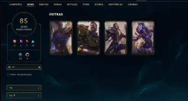 Conta Prata 1 com 146 Champs e 85 Skins + 4 Vitoriosas
