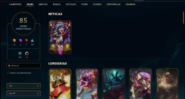 Conta Prata 1 com 146 Champs e 85 Skins + 4 Vitoriosas
