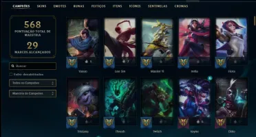 Conta Prata 1 com 146 Champs e 85 Skins + 4 Vitoriosas