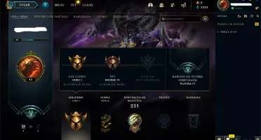 Conta Lol gold1 season passada parou plat 4