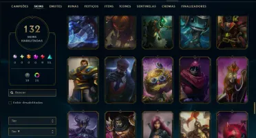 Unranked com 115 Champs e 132 Skins ( MAIN JG )