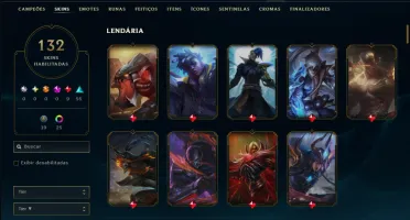 Unranked com 115 Champs e 132 Skins ( MAIN JG )