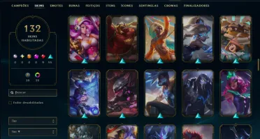 Unranked com 115 Champs e 132 Skins ( MAIN JG )