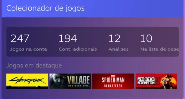 Conta steam LV56 com 247 jogos + 8 mil pontos steam