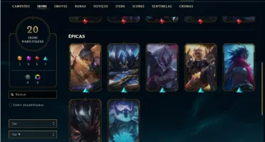 Conta Platina 4 com 52 Champs e 20 Skins + 9 Cromas