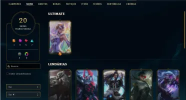Conta Platina 4 com 52 Champs e 20 Skins + 9 Cromas