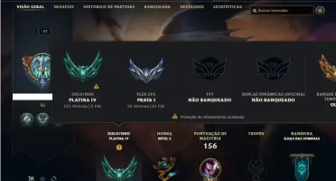 Conta Platina 4 com 52 Champs e 20 Skins + 9 Cromas