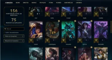 Conta Platina 4 com 52 Champs e 20 Skins + 9 Cromas