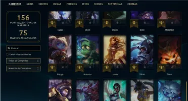 Conta Platina 4 com 52 Champs e 20 Skins + 9 Cromas
