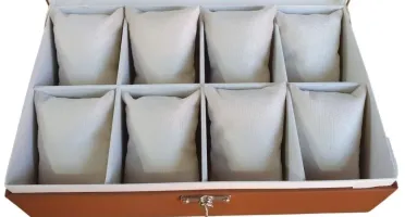 Caixa Caramelo para 8 Relógios ou Pulseiras